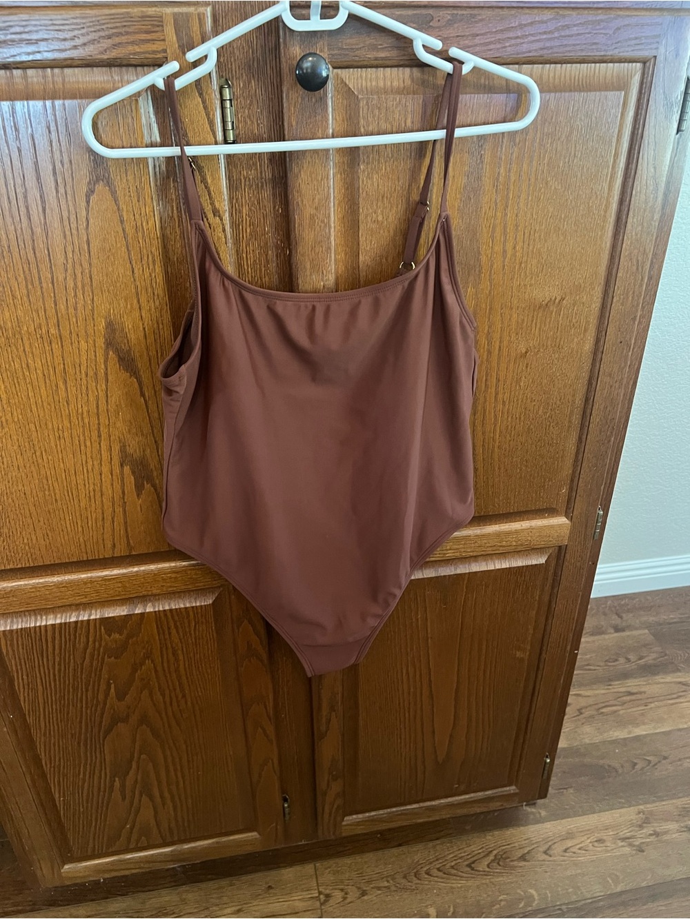 wild fable Brown Scoop Neck One-Piece Swimsuit